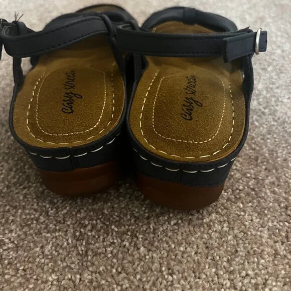 NWOT Easy Street Women's Jupiter Comfort Buckle Slingback Sandals navy size 8.5 - Picture 5 of 6